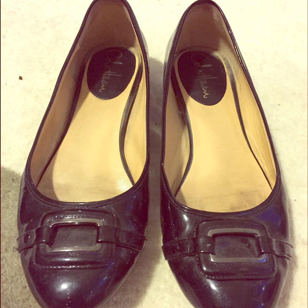 Cole Haan - black patent leather flats - size 8