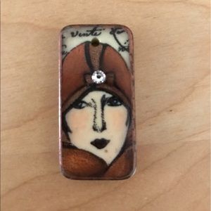 Vintage inspired 1920s domino pendant