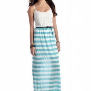 🌺Blue/White Striped Maxi Summer Dress
