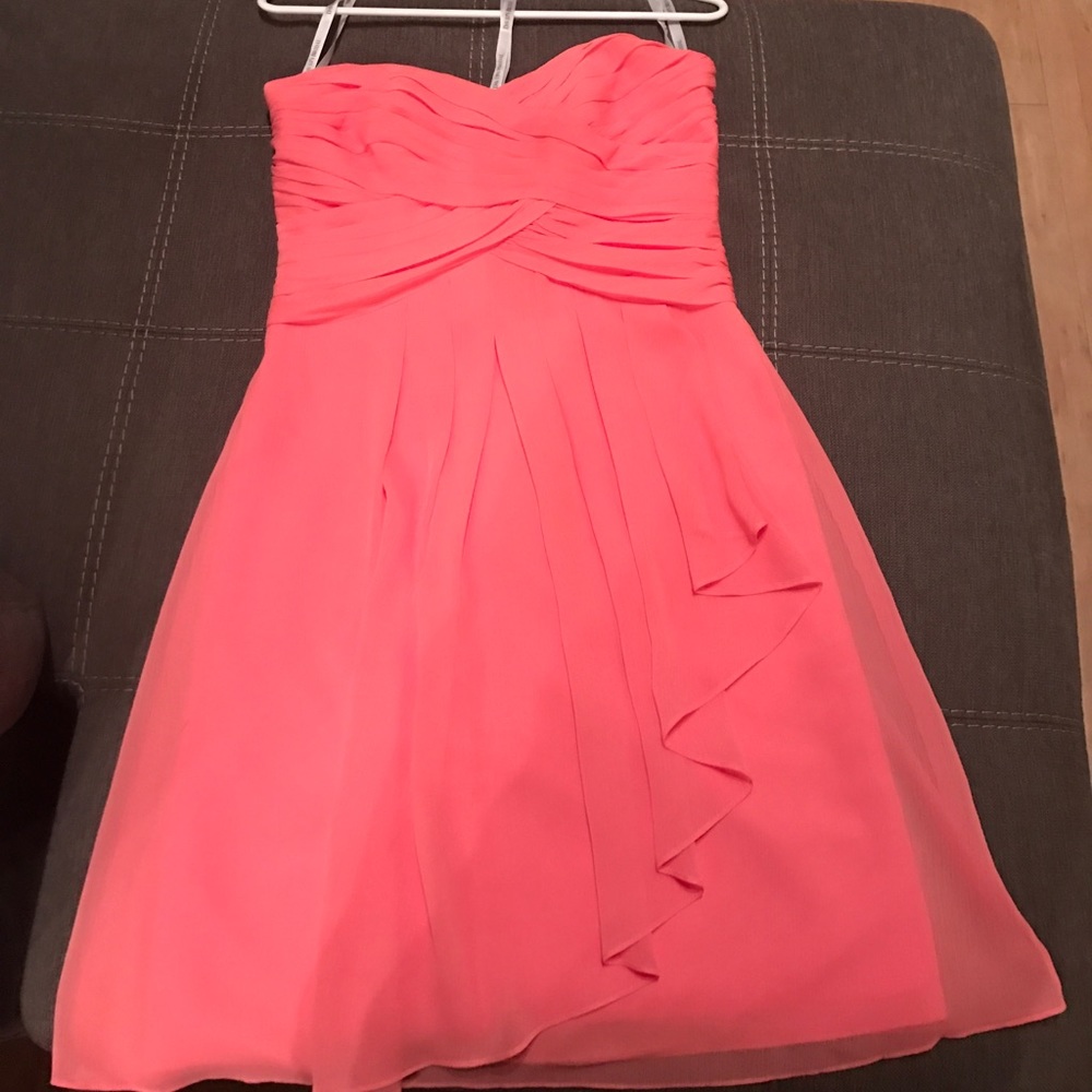 Short strapless David's Bridal dress