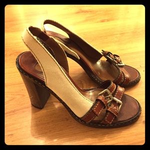 Chloe size 8 wooden heels