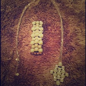 Lia Sophia Red Carpet stone necklace & cuff set