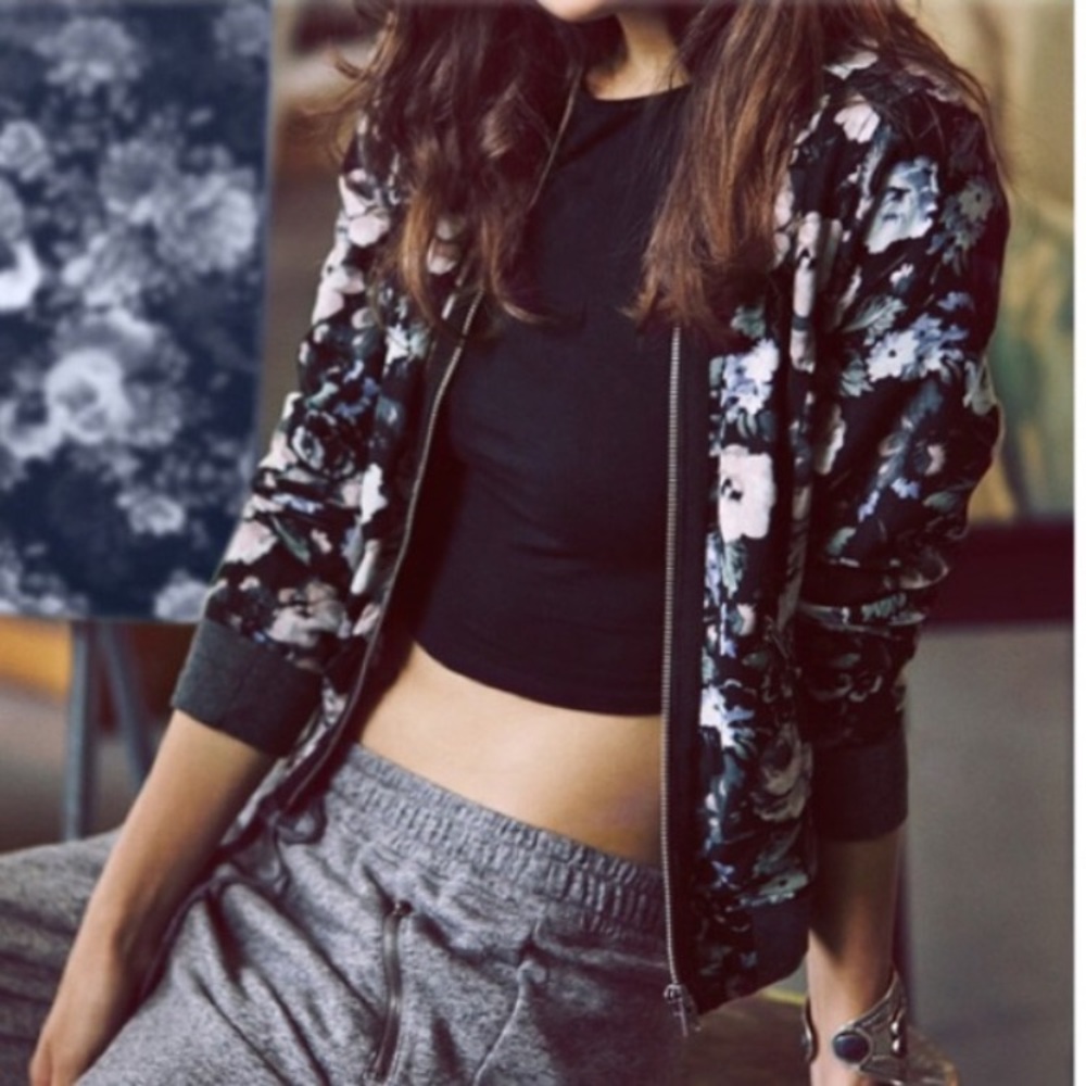 Abercrombie and Fitch Floral Bomber Jacket