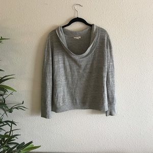 Eileen Fisher Cotton Gray off the shoulder sweater