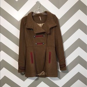 Free People Wool Military Coat