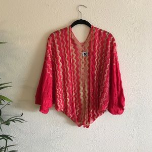 Missoni red/yellow zig zag chevron cardigan - 4