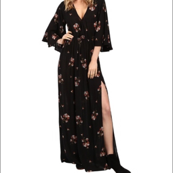 Amuse Society Black Floral Dress - Picture 5 of 6