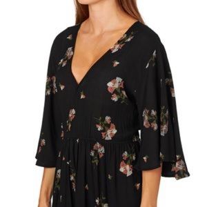 Amuse Society Black Floral Dress