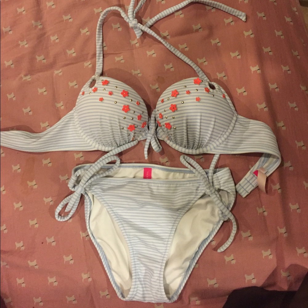 VICTORIA SECRET blue Push up bikini set