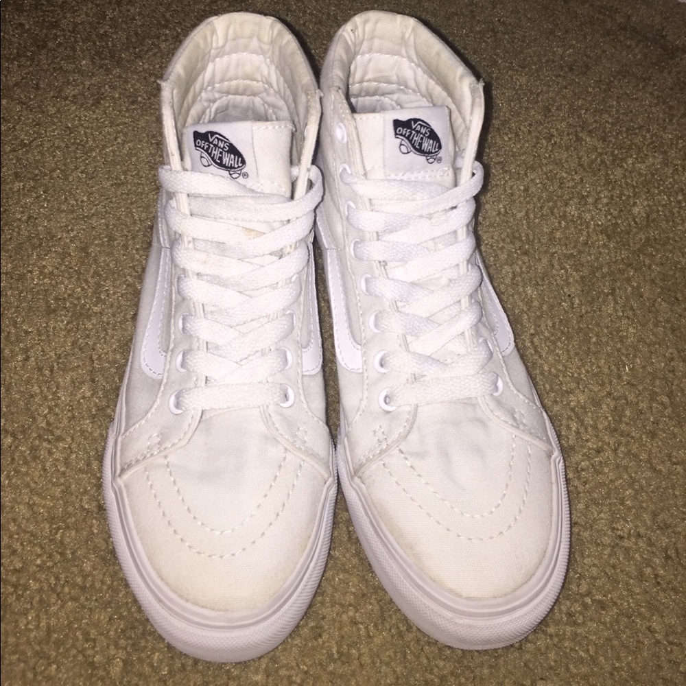 White Sk8-Hi Vans