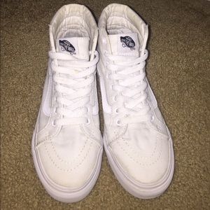 White Sk8-Hi Vans
