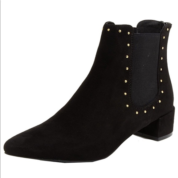 Black Suede Studded Bootie - Picture 3 of 5
