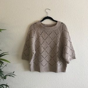 Trina Turk wool scoop neck diamond sweater - M