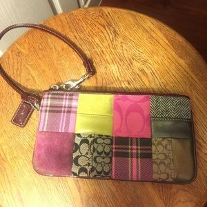 Preowned Coach Patchwork Wristlet.