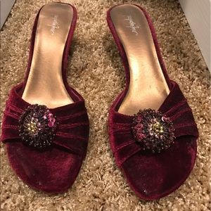 Burgundy kitten heels