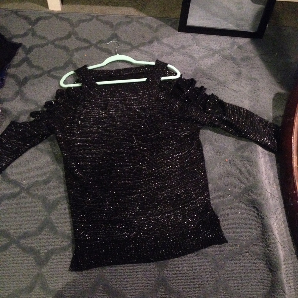 Black long cut out sleeves