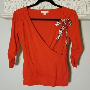 New York & Company wrap sweater w/bow