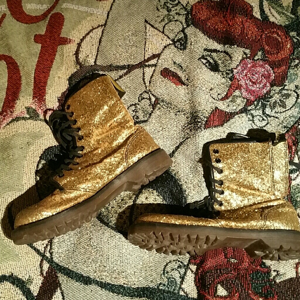 Dr. Martens Gold Glitter- made in England