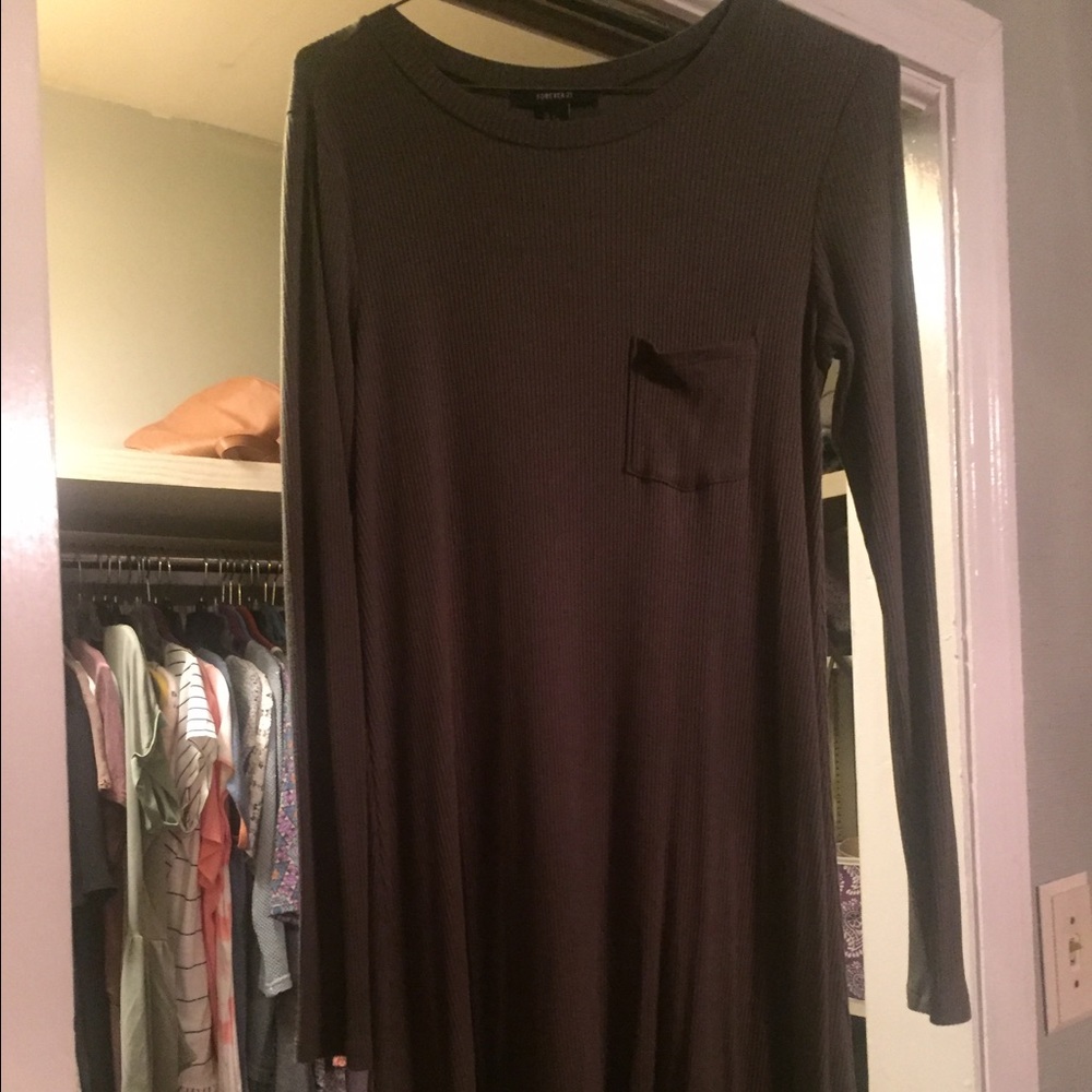 Forever 21 olive green shift dress