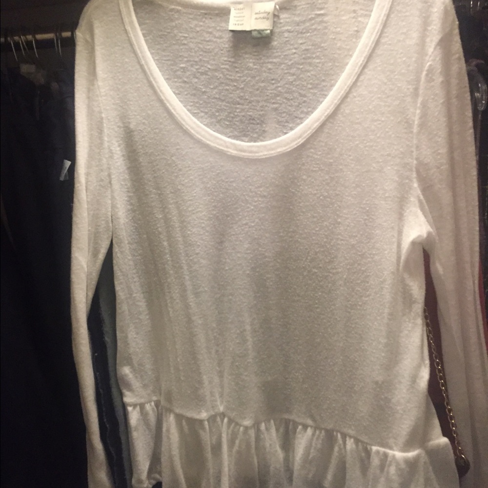 Anthropologie white peplum top