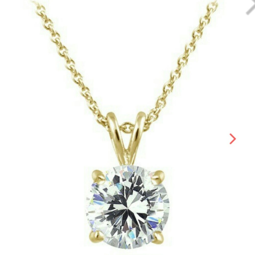 🆕CUBIC ZIRCONIA SOLITAIRE NECKLACE📿