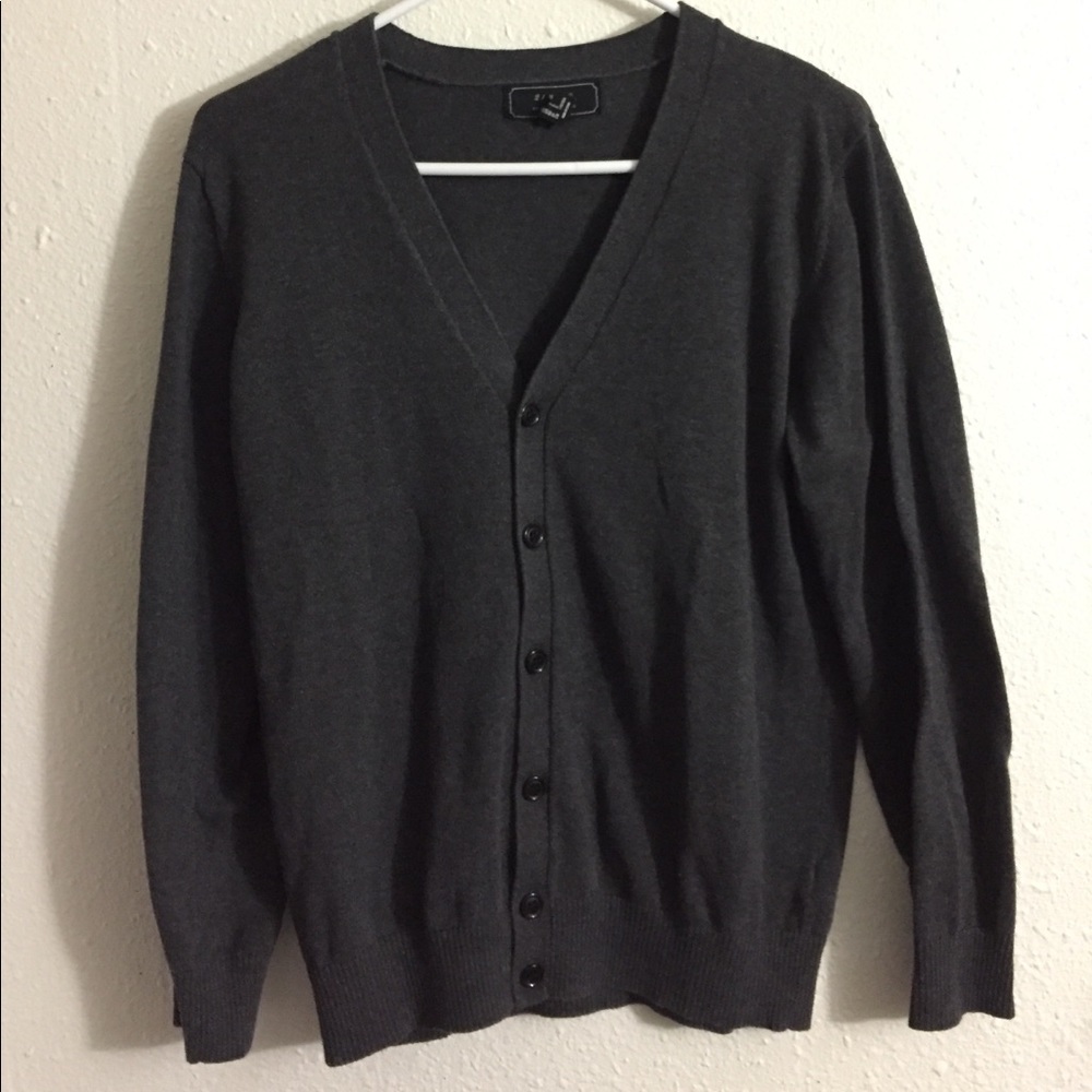 21 Men S Charcoal Cardigan