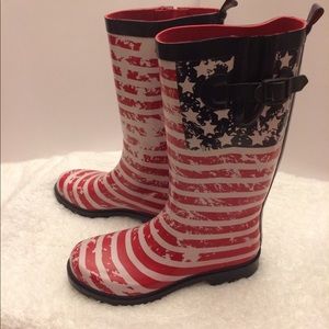 🇺🇸🎉 Brand New American flag rain boots