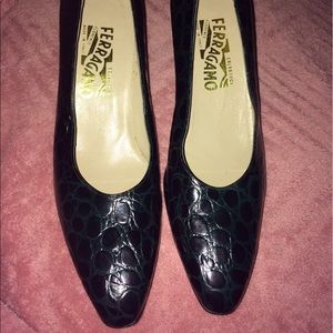 Ferragamo Crocodile Pumps