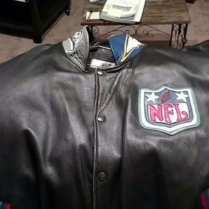 Leather National Football League Team Logo Jacket