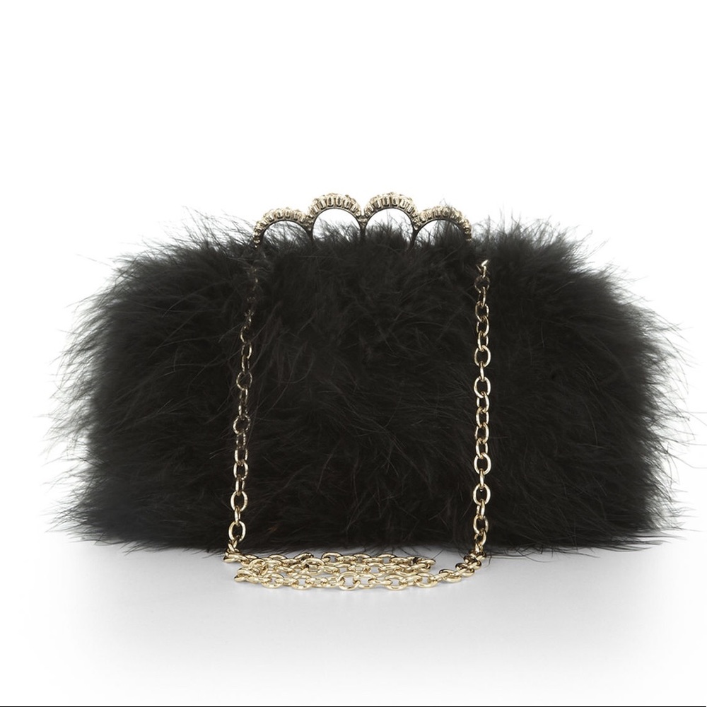 BCBG Quinn Feather Clutch