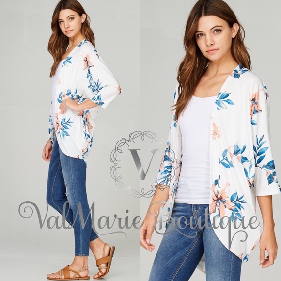 📍CLEARANCE 📍Floral Dolman Sleeve Cardigan Kimono - Picture 4 of 7