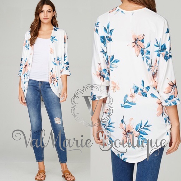 📍CLEARANCE 📍Floral Dolman Sleeve Cardigan Kimono - Picture 6 of 7