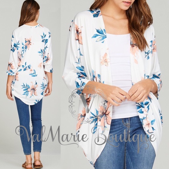📍CLEARANCE 📍Floral Dolman Sleeve Cardigan Kimono - Picture 2 of 7