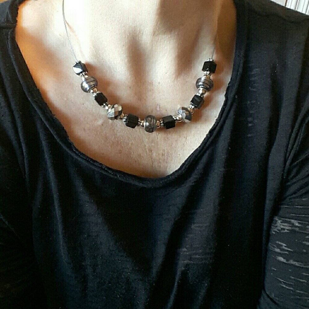 Glass bead necklaces