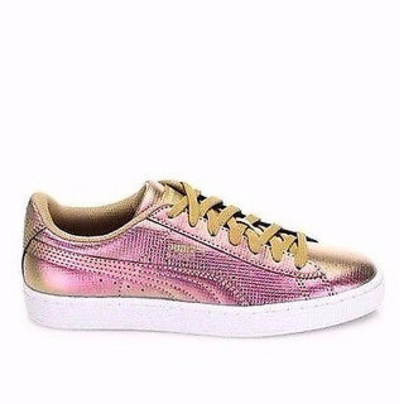 Puma Holographic Gold Fashion Sneakers 8.5 NEW - Picture 2 of 8
