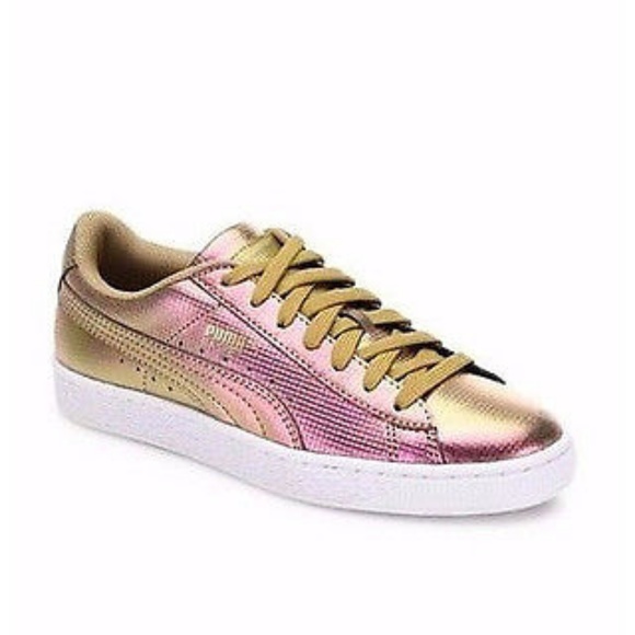 Puma Holographic Gold Fashion Sneakers 8.5 NEW - Picture 5 of 8
