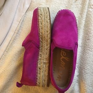 Sam Edelman pink espadrille flatforms