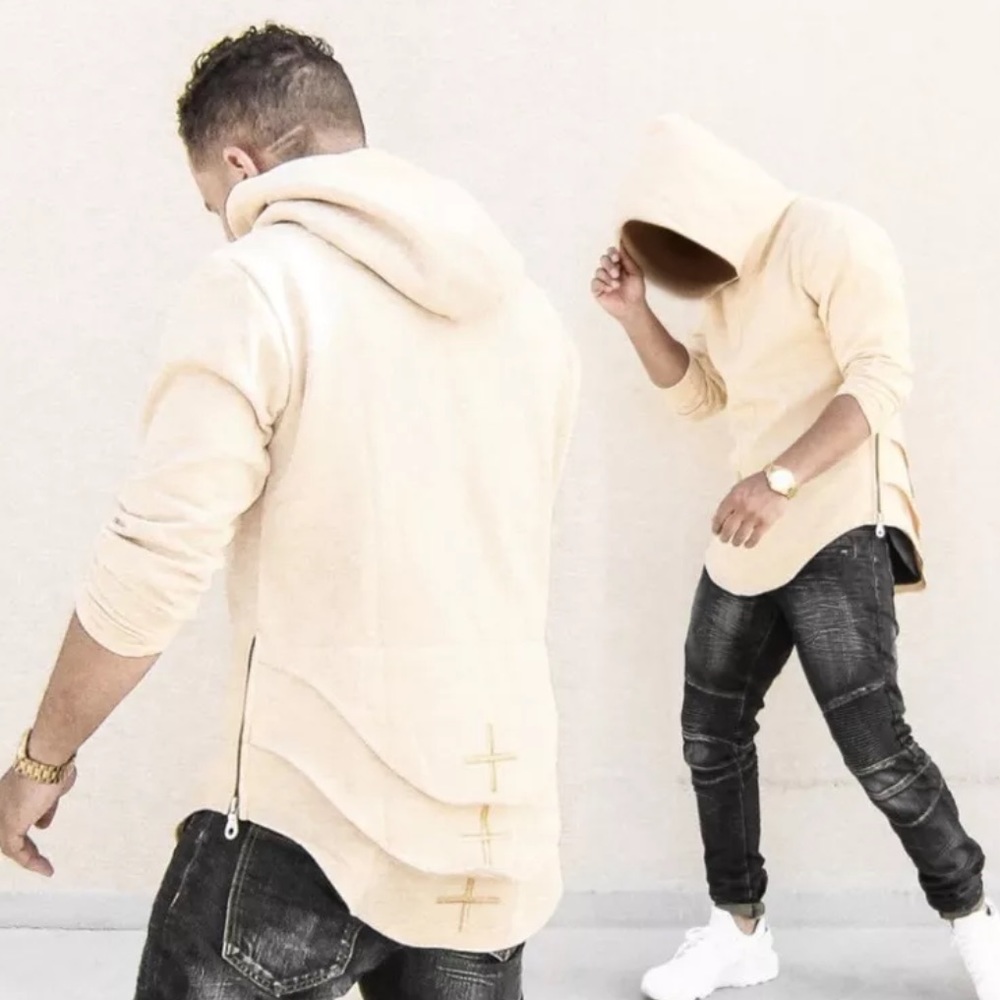 Elongated scoop hoodie