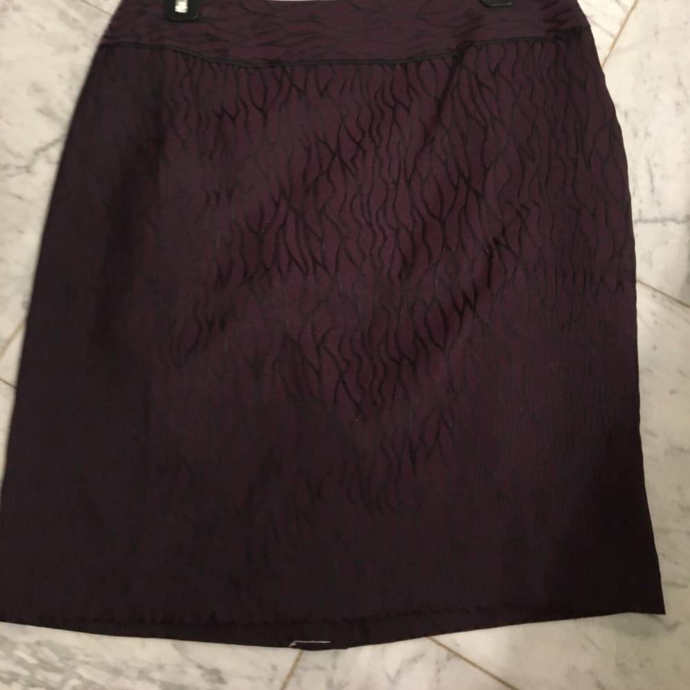 Ann Taylor deep plum skirt with black