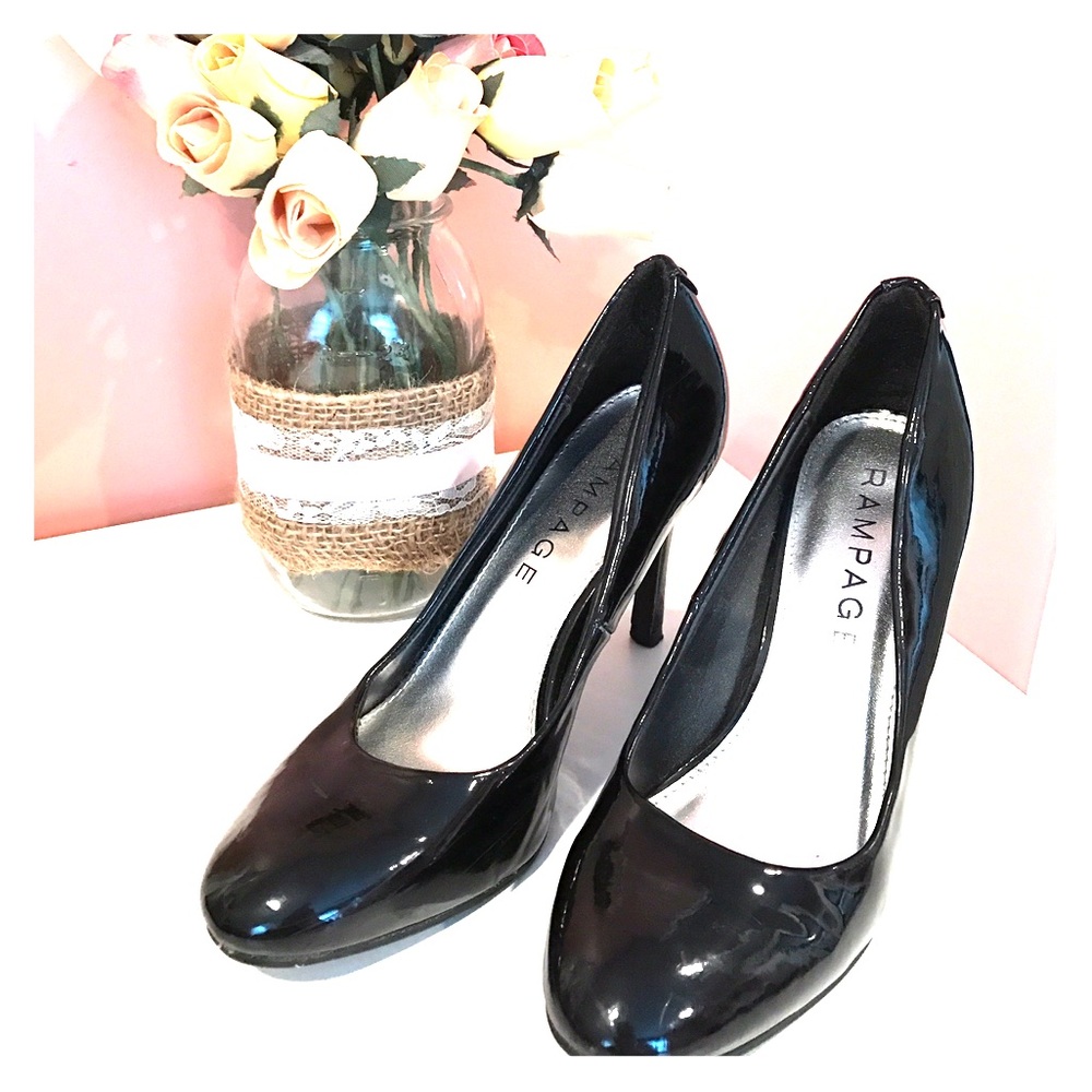Rampage Black Patent Leather Heels