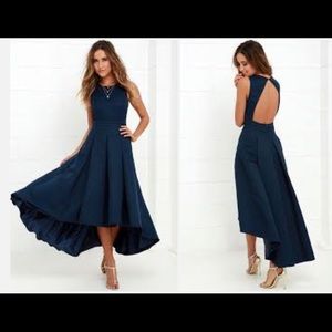 LuLu's PASO DOBLE TAKE NAVY BLUE HIGH-LOW DRESS