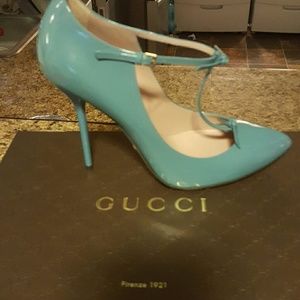Baby blue gucci heels