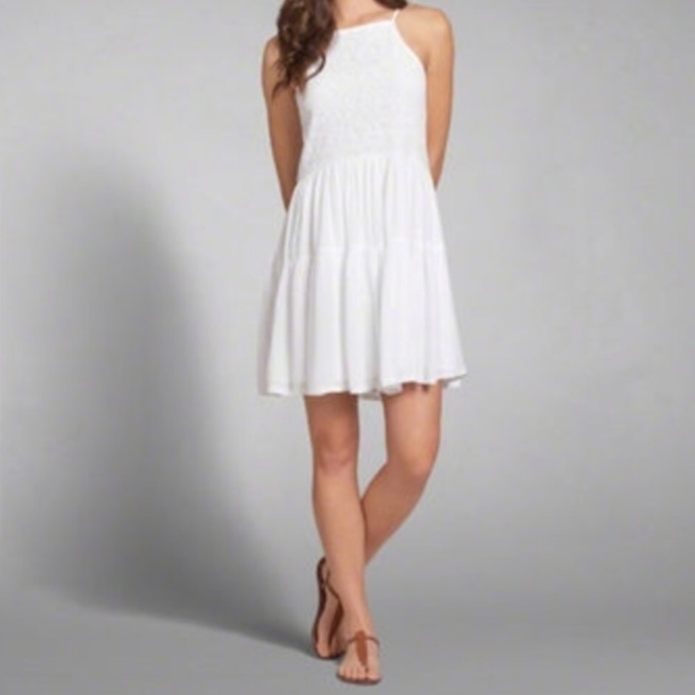 white abercrombie and fitch swing dress
