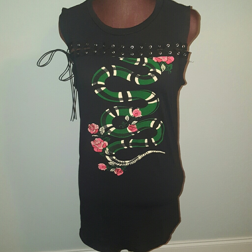 Black snake/rose dress