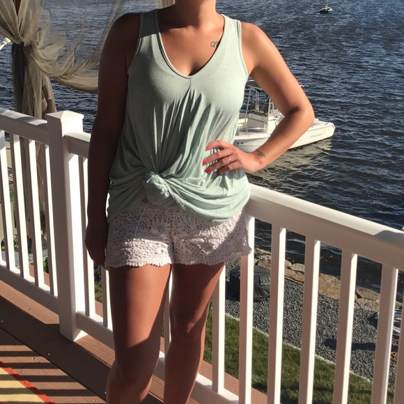 Light green tunic dress or knotted tank - Picture 2 of 7