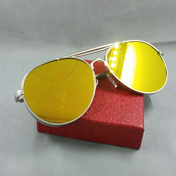 NEW HEAVY METAL AVIATOR MIRROR UNISEX SUNGLASSES - Picture 2 of 2