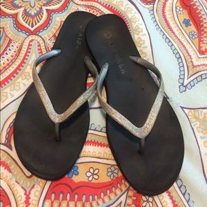 Black flip flops