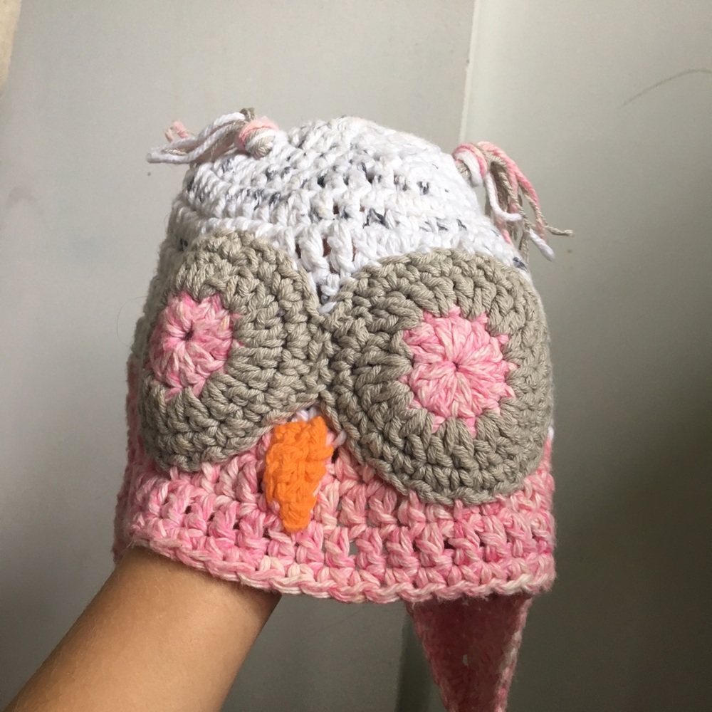 Hand Made Crocheted Owl Hat