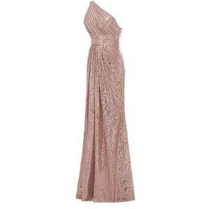 Rose gold sequin one shoulder dress