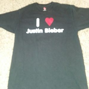I LOVE JUSTIN BIEBER T-SHIRT SIZE SMALL SO COOL